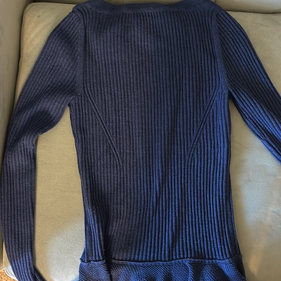 Tory Burch Ramona Merino Wool Peplum Sweater XS - Picture 8 of 13